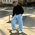 thumbnail image 7 of Homeyce Men's Baggy Fleece Sweatpants Wide Leg Open Bottoms Joggers Blend Pockets Relaxed Fit Casual Lounge Pants,Blue XL, 7 of 7