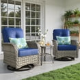 thumbnail image 2 of Ovios 3 Pieces Patio Furniture Set 2 Swivel Rocking Chairs Wicker Glider Chairs with Side Table for Backyard or Balcony, 2 of 8