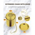thumbnail image 2 of House Again 2 Pack Tea Infuser, Extra Fine Mesh Tea Infusers for Loose Tea, 18/8 Stainless Steel Tea Strainer with Extended Chain Hook, Tea Steeper for Brew Tea, Spices & Seasonings-Gold, 2 of 7