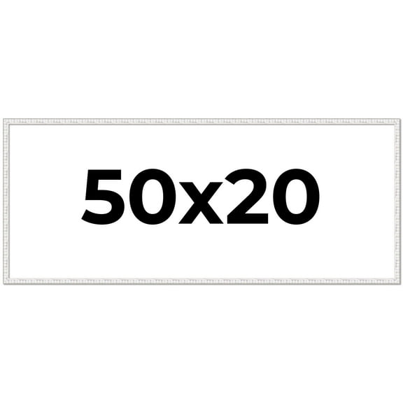 50x20 Frame White Real Wood Picture Frame Width 0.75 inches | Interior Frame Depth 0.5 inches |