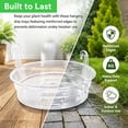 thumbnail image 3 of Holloyiver Hanging Basket Water Catcher, Hanging Basket Drip Pan with Hooks, Plastic Clear Hanging Basket Tray for Watering, Plastic Plant Saucer for Indoor Outdoor Hanging Plants Baskets(5pcs, 12in), 3 of 7