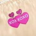 thumbnail image 4 of Hyasfey 1 Pair Shiny Love Earrings Cute Lover Mom Red Heart Drop Earrings Valentine Day Charm Stud Earrings Jewelry Gift, 4 of 8