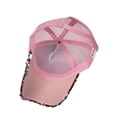 thumbnail image 6 of Women's Glitter Sequins Baseball Cap Mesh Back Trucker Hat Adjustable Snapback Sparkly Sun Hat for Carnival, Party, and Outdoor Wear,Pink, 6 of 7