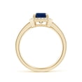 thumbnail image 2 of Angara Natural 1.65 Ct. Blue Sapphire with Diamond Halo Ring in 14K Yellow Gold for Women (Ring Size: 12), 2 of 9