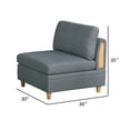 thumbnail image 6 of Gimy 37 Inch Modular Armless Sofa Chair, Gray Dorris Upholstery, Wood, 6 of 6