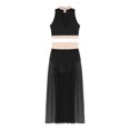 thumbnail image 7 of iiniim Womens Lyrical Dance Costume Sleeveless Crop Top with Side Split Skirt Ballet Dancewear Black M, 7 of 7