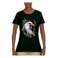 thumbnail image 2 of Torn Ripped Eagle Claws Animal Lover Womens Graphic T-Shirt, Forest Green, Large, 2 of 3
