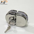 thumbnail image 1 of Easy Install Stainless Steel Frameless Toughened Glass Door Lock Black, 1 of 5