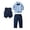 Blue, variant on Daznico Boy's Long Sleeved Jacket Shirt Long Pants Bow Tie Gentleman's Suit Set,4-5 Years