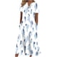 thumbnail image 1 of ICHUANYI Clearance Women's Summer Casual V-Neck Buttons Short Sleeve With Pocket Printed Dresses(White, M) ICHUANYI WER2023080913671, 1 of 4