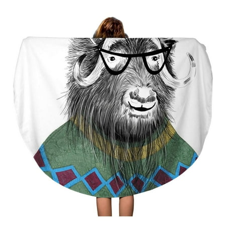 NUDECOR 60 inch Round Beach Towel Blanket Funny Muskox Shaggy Hair Eyeglasses and Ugly Christmas Sweater Travel Circle Circular Towels Mat Tapestry Beach Throw | Walmart Canada NUDECOR 60 inch Round Beach Towel Blanket Funny Muskox Shaggy Hair Eyeglasses and Ugly Christmas Sweater Travel Circle Circular Towels Mat Tapestry Beach Throw | Walmart Canada