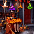 thumbnail image 3 of Halloween Decorations Lighted Witch Hats 5Pcs  Glowing Witch Hats 19ft Halloween String Light with 8 Modes Remote for Halloween Party Home Garden Tree Porch Decoration, 3 of 8