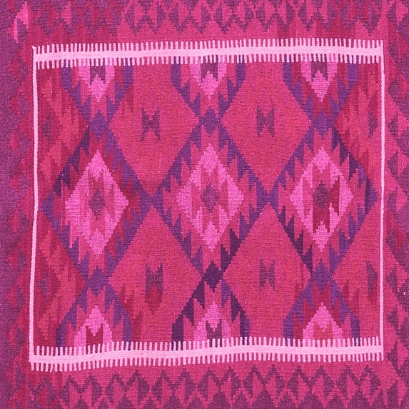 Ahgly Company Indoor Square Oriental Pink Traditional Area Rugs, 4' Square