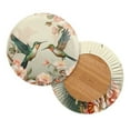 thumbnail image 7 of SEANATIVE Floral Hummingbird Round Stool Covers Size S Reusable Round Bar Stool Cover with Elastic Edge 2 PCS Dustproof Stool Cushion Covers Round Decoration, 7 of 7