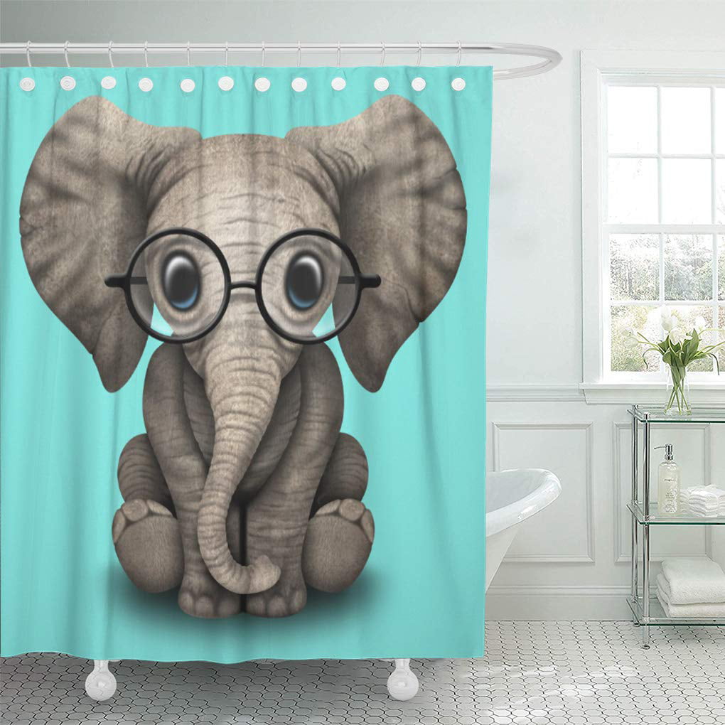 Elephant Shower Curtain Ethnic Animals Bathroom Decor Set Bath Curtains 71'' 