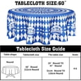 thumbnail image 2 of Oktoberfest Round Tablecloth 60 Inch Blue and White Checked Table Cloths Polyester Fabric Bavarian Blue Gingham Table Cover Background for Oktoberfest Party Decorations Kitchen Picnic Party Outdoor, 2 of 6