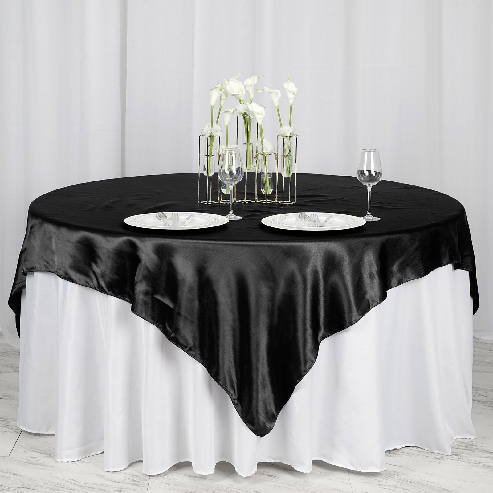 Efavormart Pack of 5 SATIN Square Table Overlay For Party Table