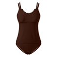 thumbnail image 4 of Womens Scallop Trim High Waisted 2 Piece Swimsuit Swim Top and Bottom, 4 of 5