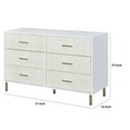 thumbnail image 5 of Emily 47 Inch Wood Side Dresser with 6 Drawers Metal Bar Handles White, 5 of 6