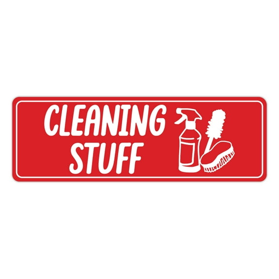 Signs ByLITA Standard Cleaning Stuff Sign (Red) - Large