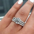 thumbnail image 2 of PERITANG 3pcs His and Hers Wedding Ring Sets Couples Engagement Rings Women and Men 925 Sterling Silver AAA Cubic Zirconia Love Marriage Proposal Ring, 2 of 8