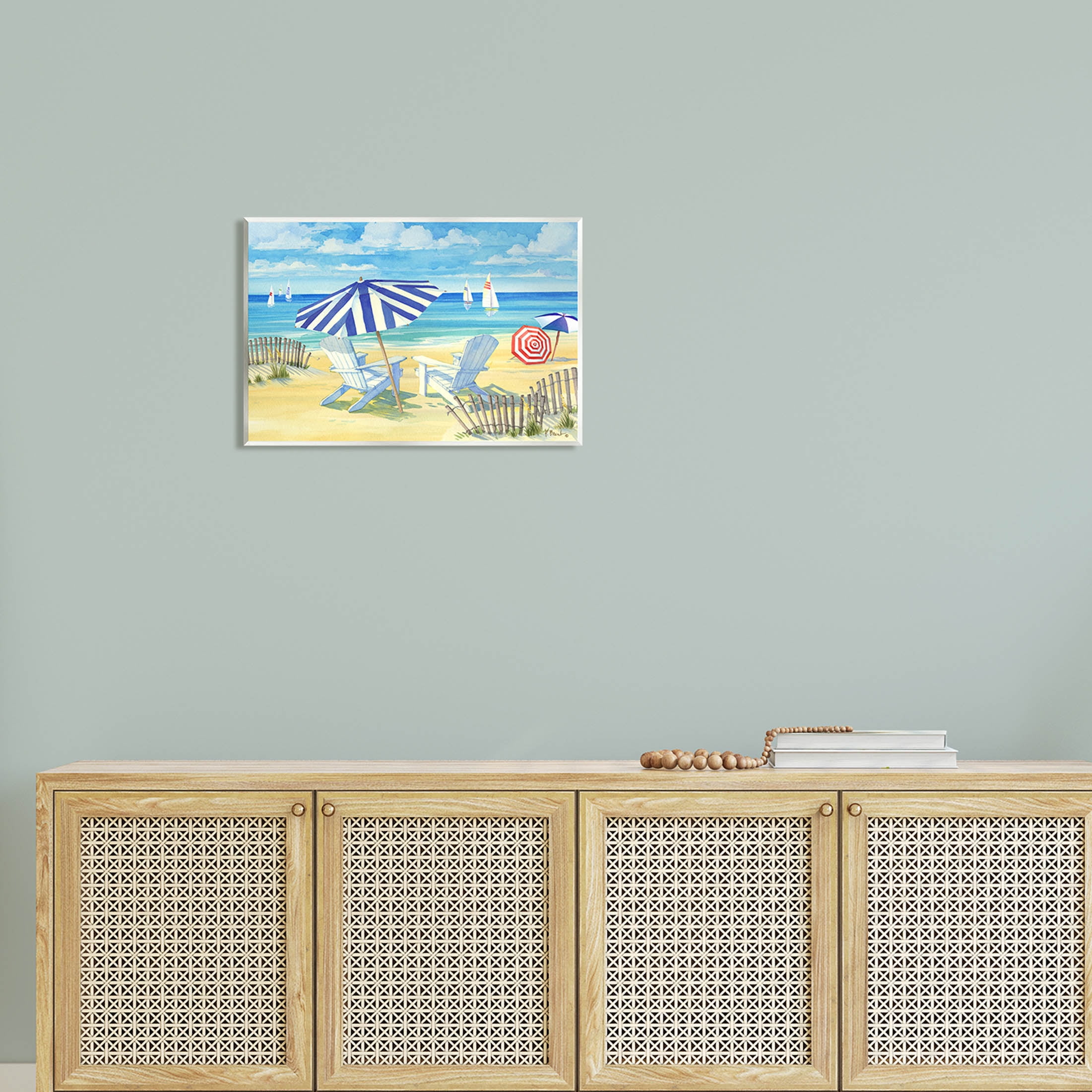Stupell Industries Summer Sun Sailboat Chairs Painting Unframed Art Print Wall Art, Design by Paul Brent