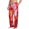 thumbnail image 3 of Kdxio Autumn Maple Leaves Print Men's Sleep Pajama Pant Lounge Pants with Pockets, 3 of 8