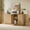Oak, variant on 63" Black Vertical Stripe Sideboard Buffet Cabinet, Curved Wave Design, Storage Credenza for Living Room, 63"W x 15.75"D x 31.5"H