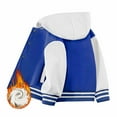 thumbnail image 2 of FAOWME Child Boys Girls Fall Warm Long Sleeved Color Block Baseball Hooded Coats Tops Blue 2-3 Years, 2 of 6
