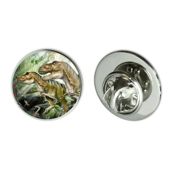 T-Rex Jurassic Double Trouble Metal 0.75" Lapel Hat Pin Tie Tack Pinback