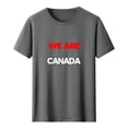 thumbnail image 2 of Nmnitkp Sustainable Women's Short Sleeve Tops We Are Canada Football Fan Graphic T-Shirt, Crew Neck Short Sleeve Casual Tee, Multiple Colors Available Gray,XL, 2 of 5
