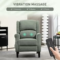 thumbnail image 4 of HOMCOM Fauteuil Inclinable de Massage, Canapé Inclinable avec Repose-Pieds, Vert Foncé, 4 of 10