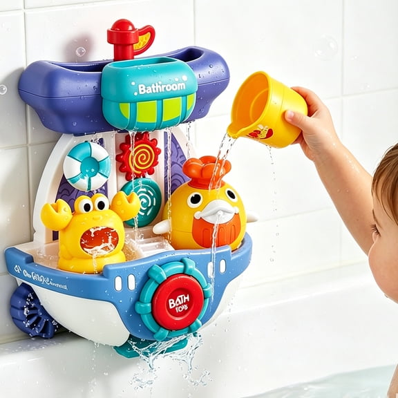 Baby Bath Toys for Toddler1-3, Bathtub/Summer Pool Toys for 18M Infant,Chick Water Spray&Spinning Crab Toys, , Birthday Gifts for Kids