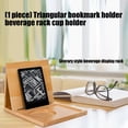 thumbnail image 6 of Multifunctional Desktop Organiser Triangular Wooden Bookstand with Drink Tray Phone Slot for Kitchen Office Classroom, 6 of 9