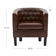 thumbnail image 5 of BELLEZE Elegant Tufted Barrel Accent Chair - Berlinda (Caramel), 5 of 7
