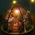 thumbnail image 4 of Yuarrent Casa de muñecas de flores para habitaciones de niños, amarillo, madera de bambú, con montaje fácil realista, coleccionable Decoración del hogar, 4 of 6