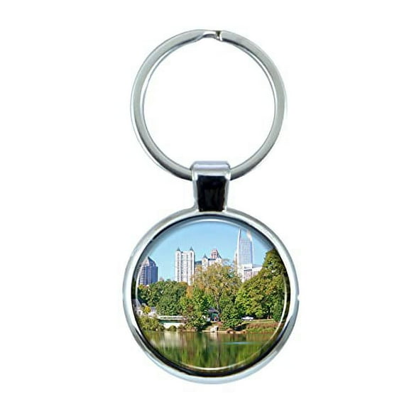 Atlanta Keychain with Epoxy Dome and Metal Keyring