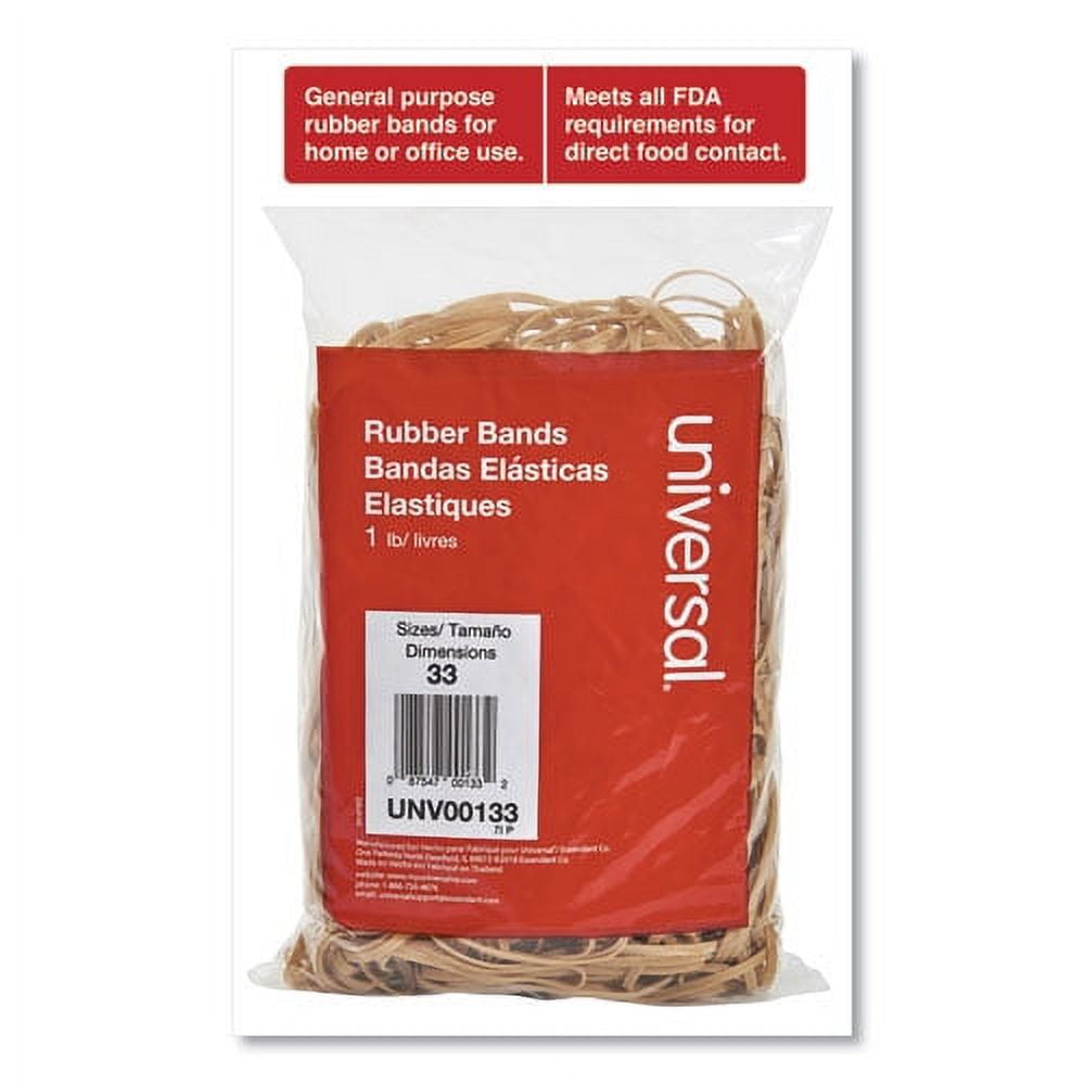 Rubber Bands, Size 33, 0.04" Gauge, Beige, 1 Lb Box, 640/pack | Bundle of 5