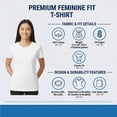 thumbnail image 5 of Crown Craze® Women's Crew Neck Short Sleeve T-Shirt, 100% Cotton Solid Color Tee (Heliconia, L), 5 of 8