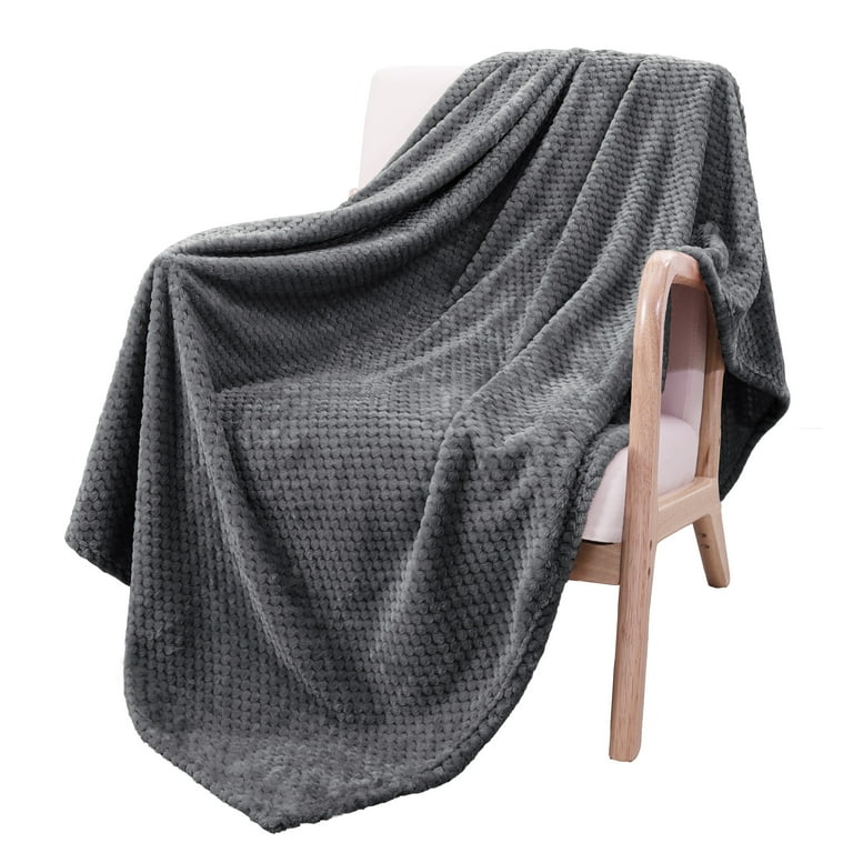 Large grey fleece throw deals