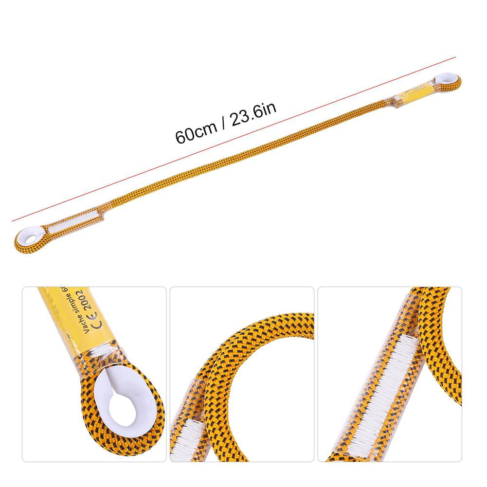 Corde D'escalade Extérieure – 60/120/150 Cm – Sécurité Alpinisme, Via Ferrata, Spéléo – Avec Anneaux De Roulement – Nylon Haute Résistance (rouge, Jaune, Orange) - 6
