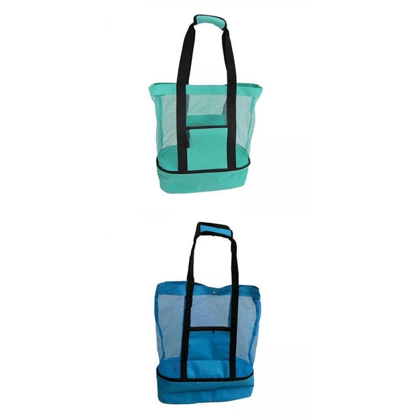 2 Uds., Bolsa de Transporte Jumbo, Bolsa de Mano Reutilizable para Picnic de Malla para Playa, para Playa