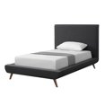 thumbnail image 5 of Loft Lyfe Jessie Classic Platform Bed Linen Upholstery Twin Size, Charcoal Finish Headboard, 5 of 9