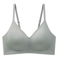 thumbnail image 3 of Asxite Women Solid Seamless Camisole Lift Support Bralette Bra Green XL, 3 of 4