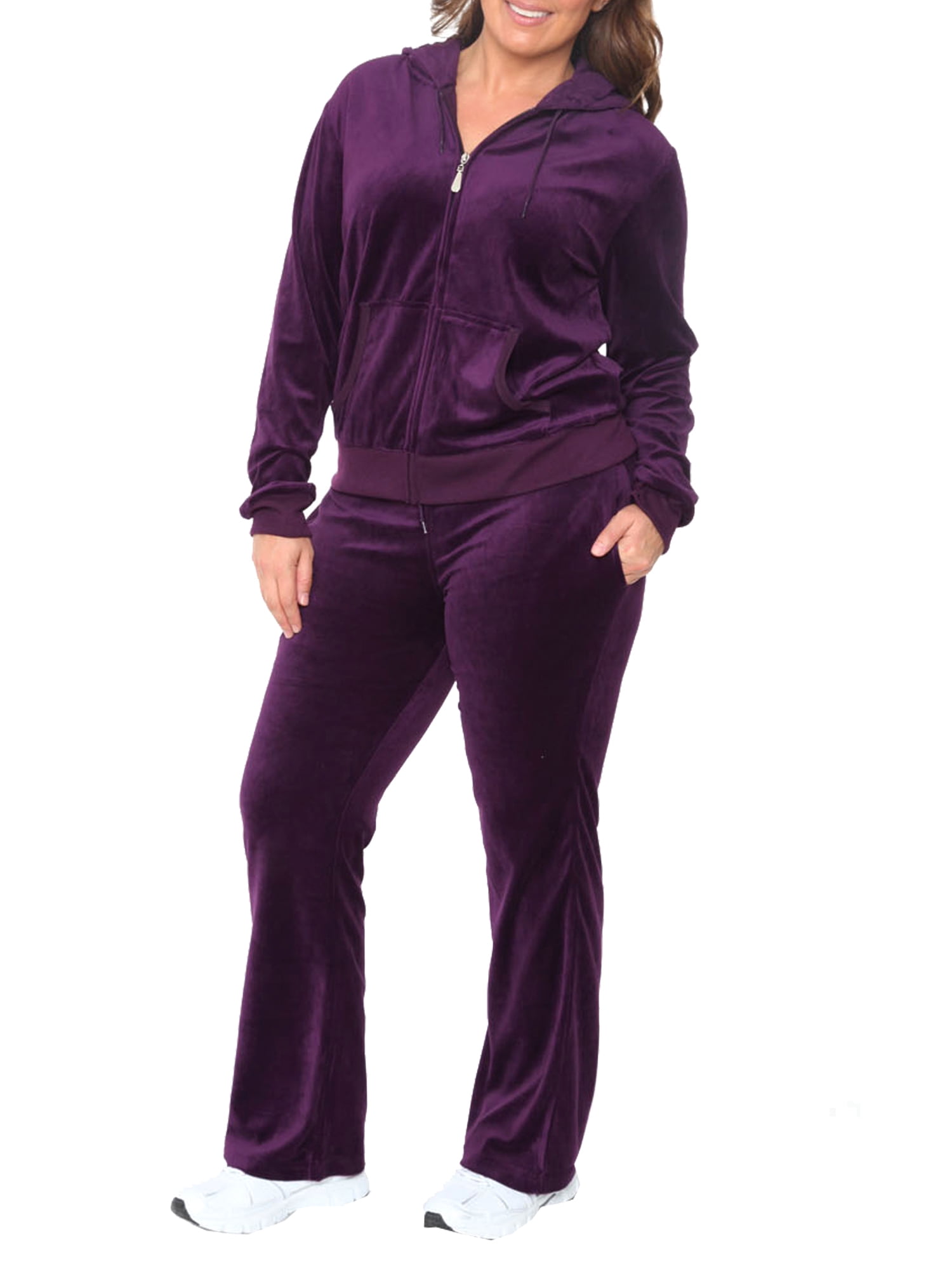 plus size velvet jogger set