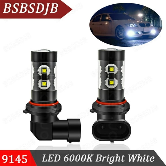 For Chrysler 300 300C 2005-2009 9145 H10 LED Fog Light Bulbs Kit 6000K White