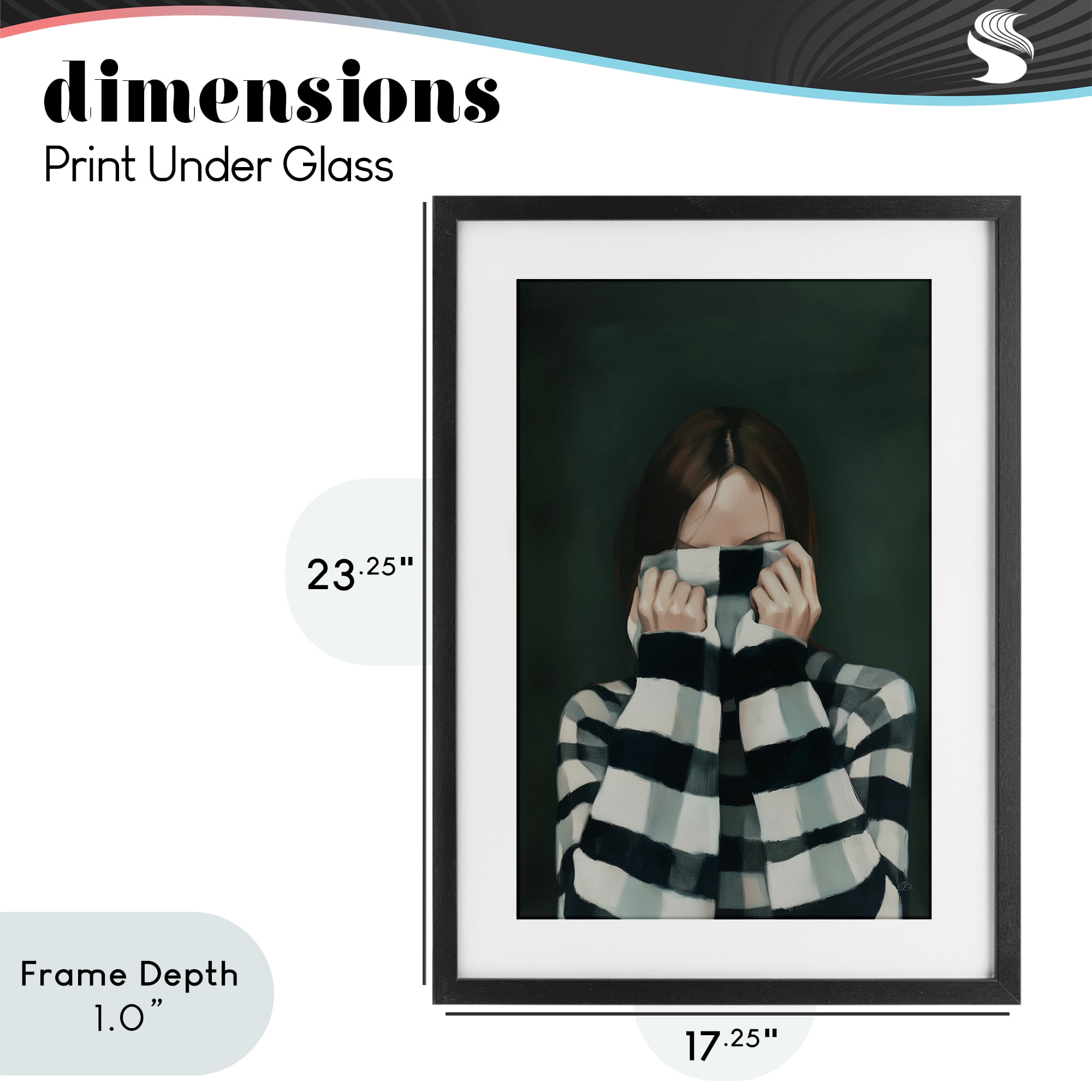 Stupell Industries Warmed Striped Sweater Portrait Black Framed Print Under Glass, design by Ros Ruseva