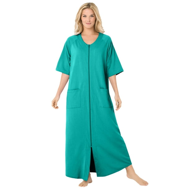 Dreams & Co. Dreams & Co. Women's Plus Size Long French Terry Zip