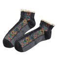 thumbnail image 2 of 1 par de calcetines florales de para niñas, calcetines de barco con adornos de encaje de primavera, calcetería Sunnimix Calcetines Algodón Barco, 2 of 7