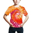 thumbnail image 3 of Elabch Kids T Shirt Teen Boys Short Sleeve Tshirt Fashion Digital Tie Dye Printing Tee Summer Crewneck Cotton Tops Size 4Y-16Y, 3 of 4